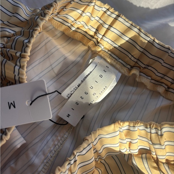 Missguided Yellow and White Striped Athletic Shorts - Picture 3 of 6